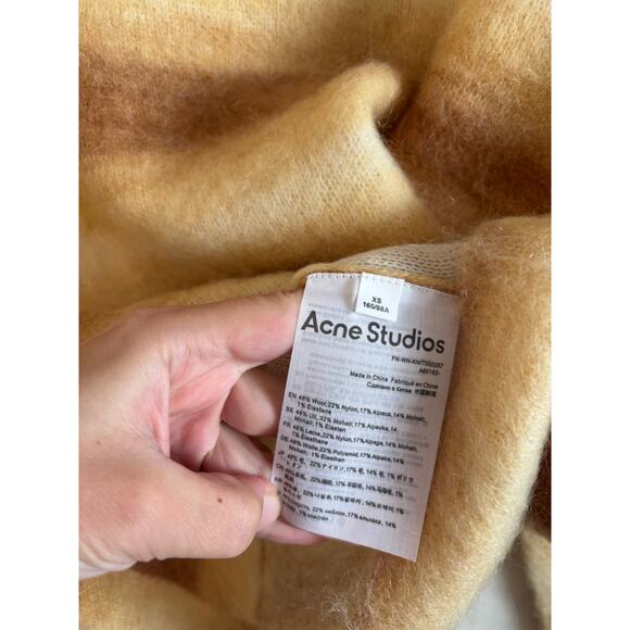 ACNE STUDIOS Ombre Stripe Mohair Wool Sweater Sand Beige NWOT Size XS - Picture 6 of 6